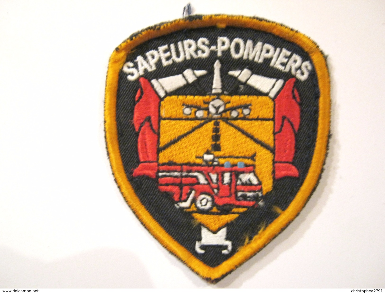 INSIGNE TISSUS PATCH DES SAPEURS POMPIERS SECTEUR A IDENTIFIER ETAT EXCELLENT - Pompieri