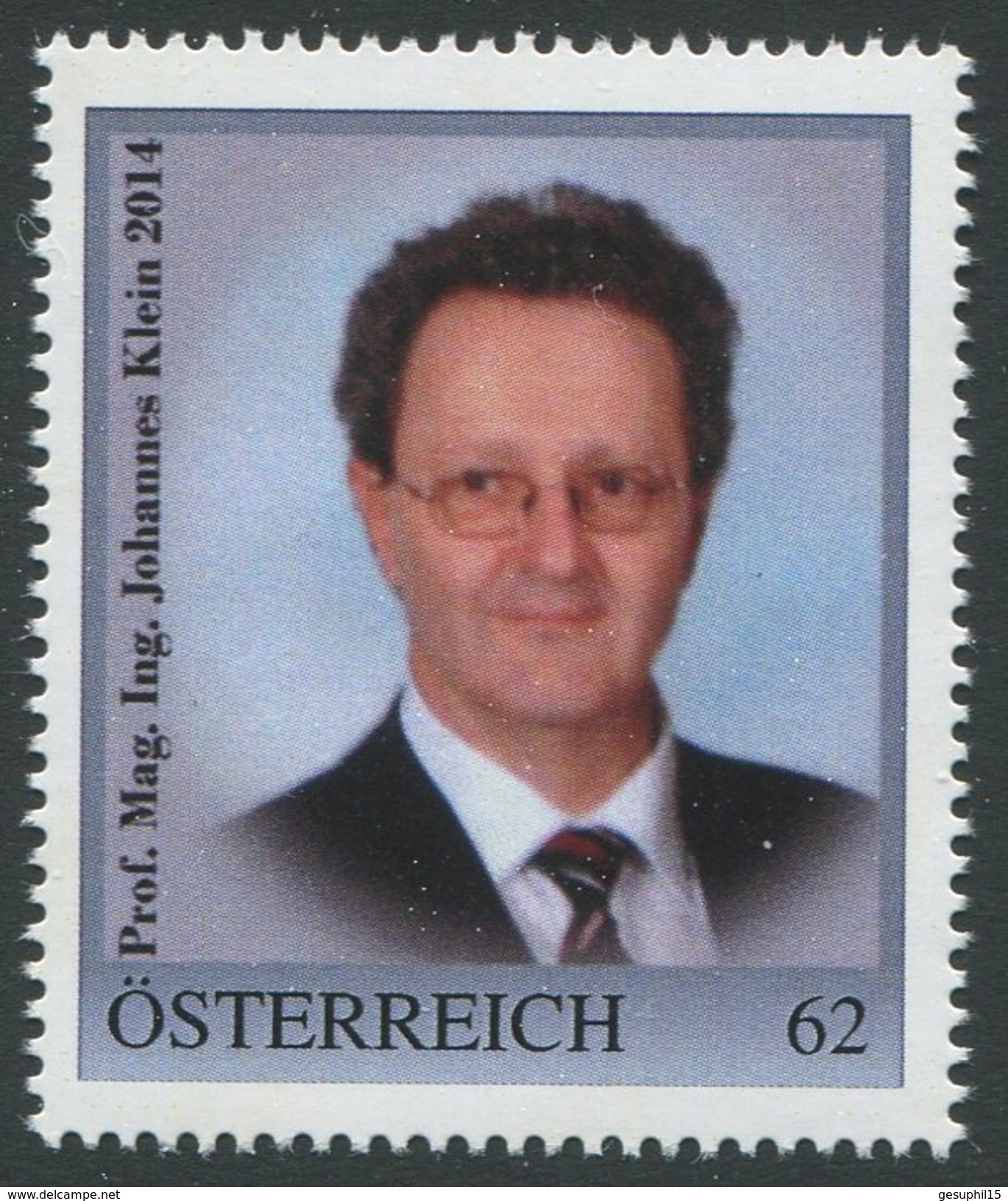 ÖSTERREICH / PM Nr. 8112650 / Prof. Mag. Ing. Johannes Klein 2014 / Postfrisch / ** - Personalisierte Briefmarken