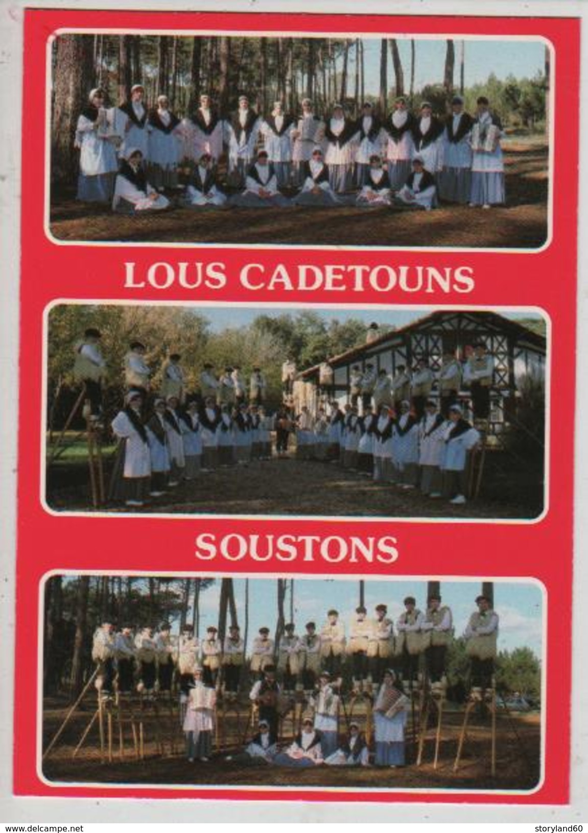 Cpm 409472 Lous Cadetouns De Soustons  Groupe Folklorique Landais , 3 Vues Sur Carte - Costumes