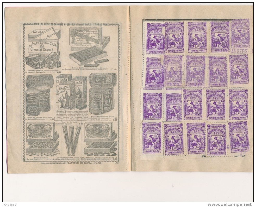 Ancien carnet de Timbres-Primes 1913 Au Planteur de Caïffa plein