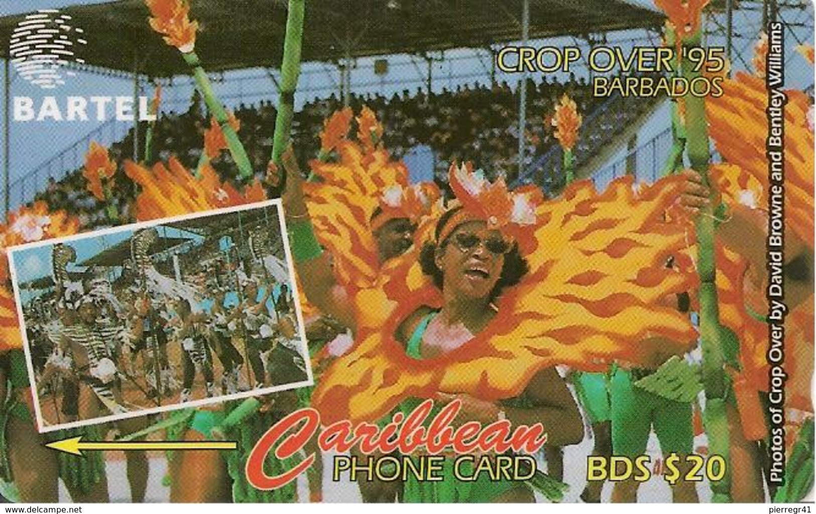 CARTE-BARBADE-ANTILLES-BDS-20$-MAGNETIQUE-CROP OVER 1995 - Barbades