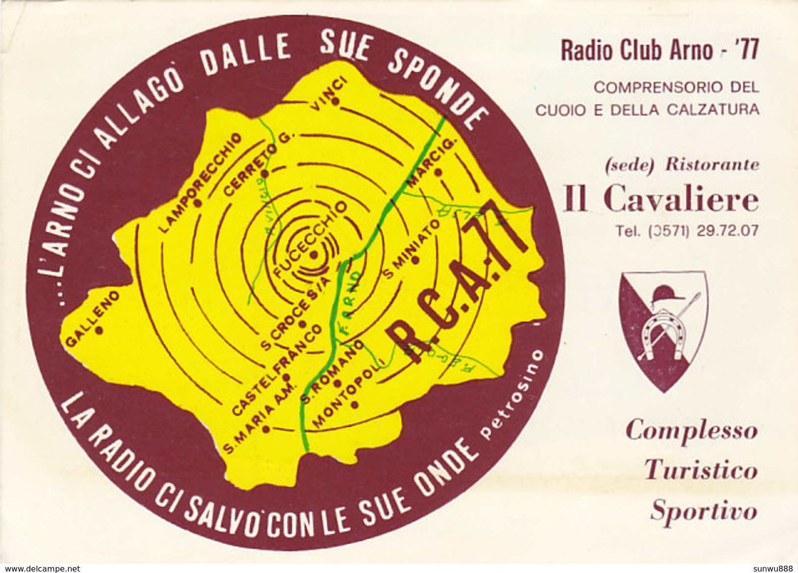 QSL Card Radio Amateur CB Italia Radio Club Arno Fucecchio - Radio Amateur