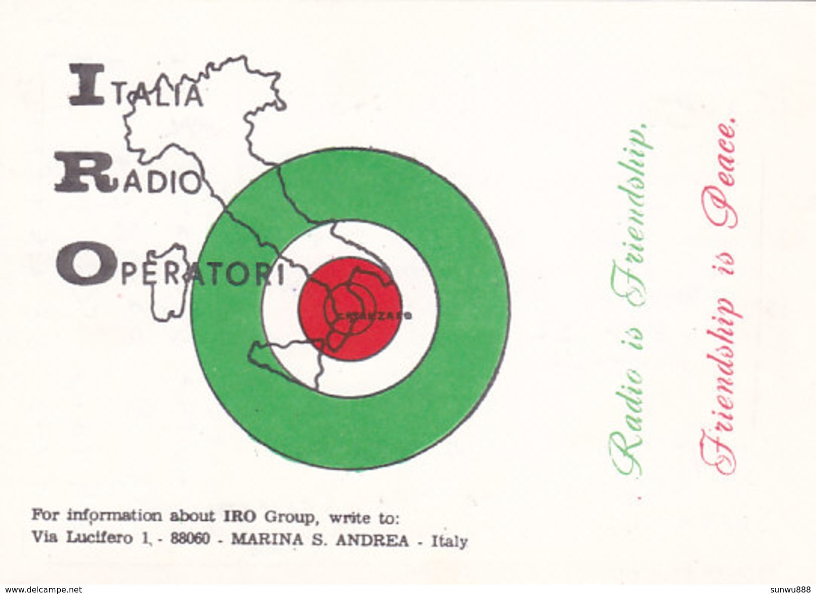 QSL Card Radio Amateur CB Italia Italia Radio Operatori Marina S. Andrea - Radio Amatoriale