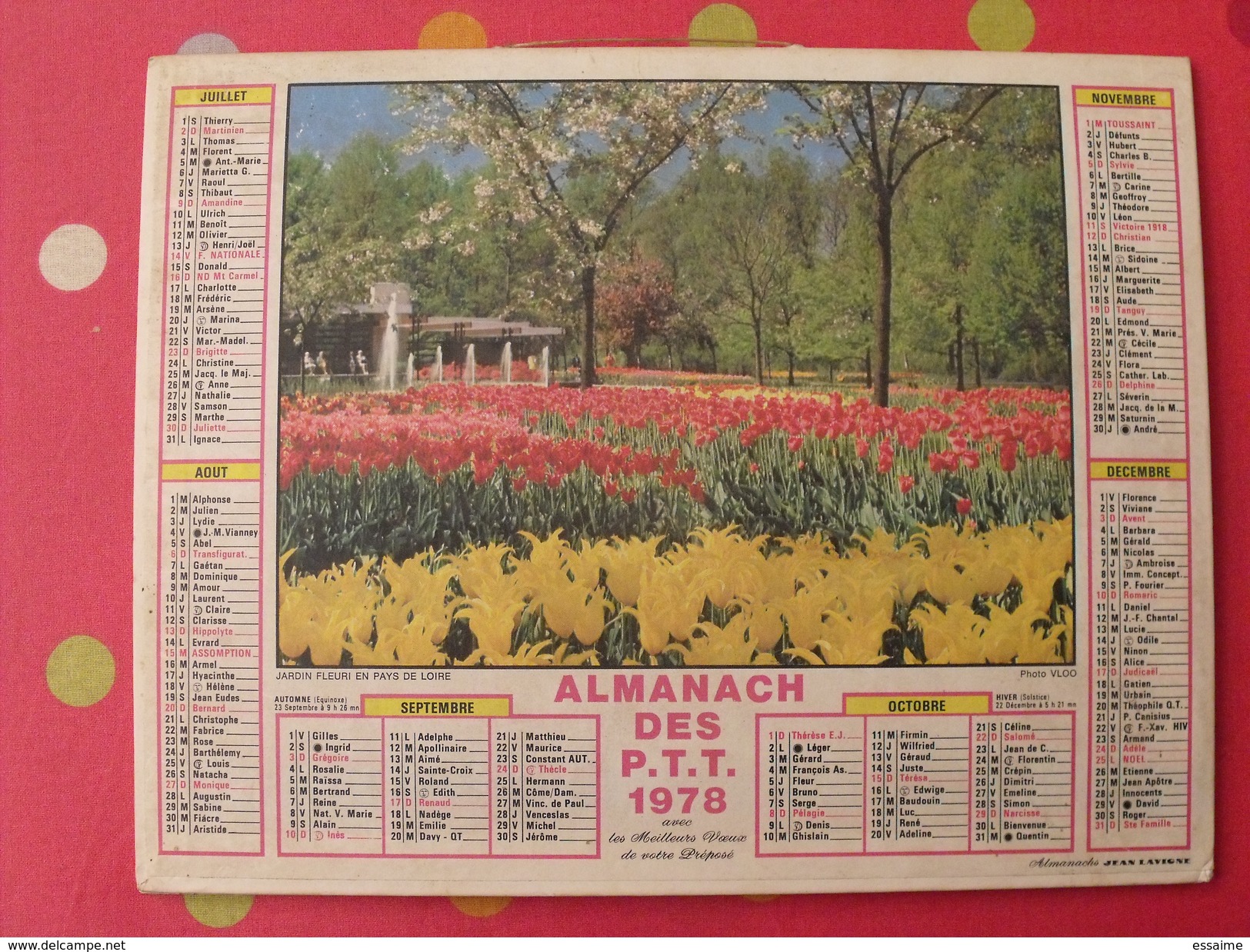 Almanach Des PTT. 1978. Calendrier Poste, Postes Télégraphes. Pays Du Mont-blanc Floralies - Tamaño Grande : 1971-80