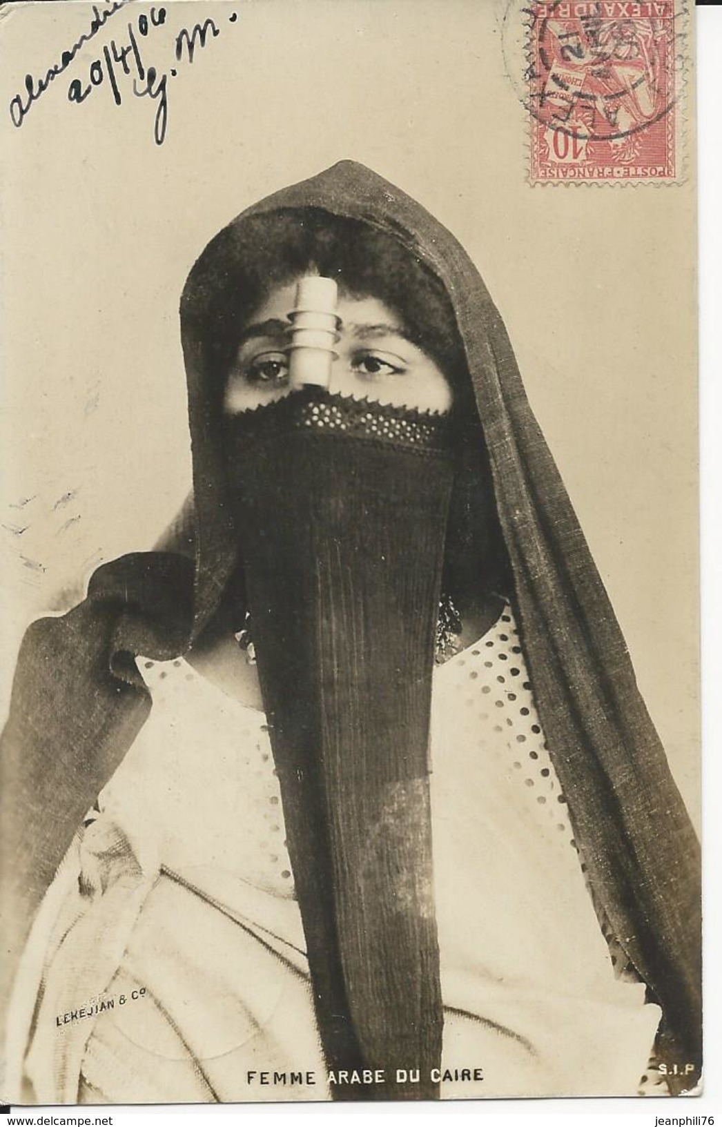 Cpa Femme Arabe Du Caire Timbre 24 Mouchon S/s.cpa 1906 >> Mézières - Brieven En Documenten