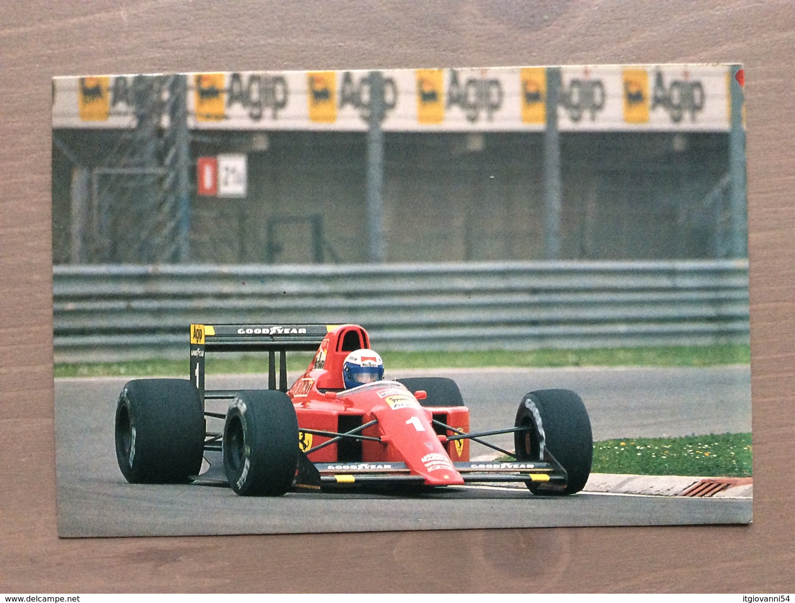 Cartolina A. Prost Ferrari F1 1990 Con Annullo Sul Retro Trofeo Enzo Ferrari Int. Giov. Calcio Maranello 1-4-1991 - Grand Prix / F1