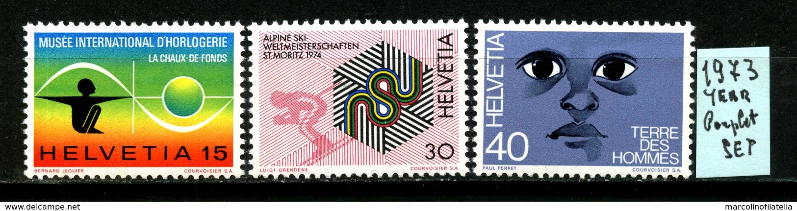 SVIZZERA - HELVETIA - Year 1973 - COMPLET  SET - Nuovi - News - MNH**. - Unused Stamps