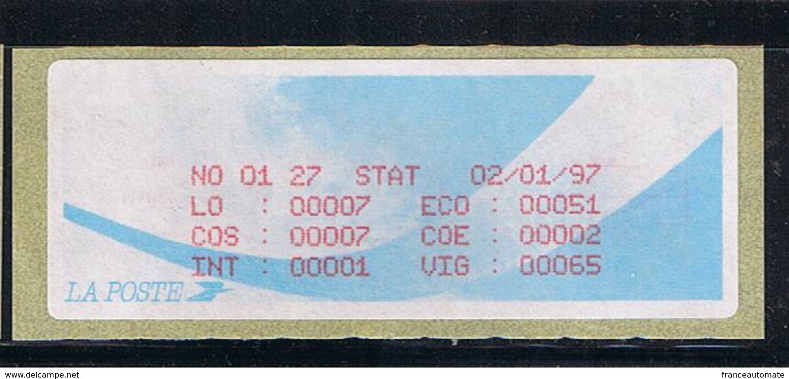 ATM, LISA1, VIGNETTE DES STATISTIQUES MENSUELS DES VENTES PAR CATEGORIE. PROGRAMME DU 2/01/1997, COMETE. ENCRE ROUGE. - 1988 « Comète »