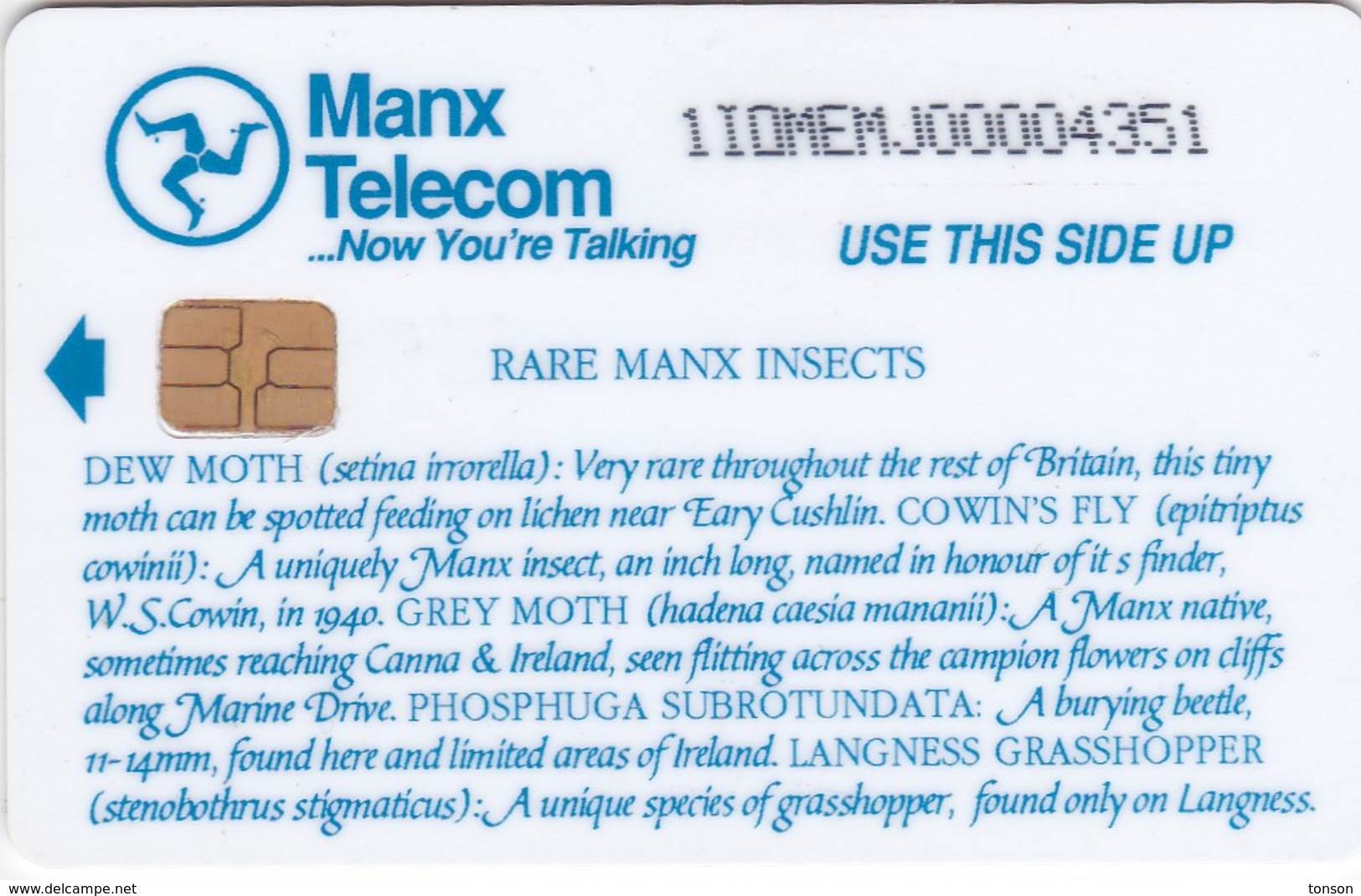 Isle Of Man, MAN 080,  3 £, Manx Insects, 2 Scans. - Isle Of Man