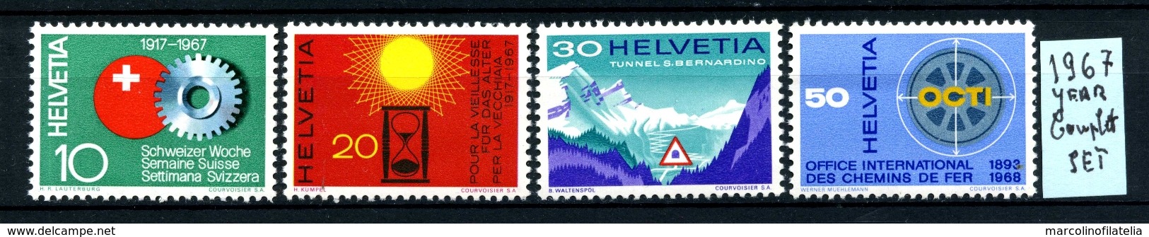 SVIZZERA - HELVETIA - Year 1967 - COMPLET  SET - Nuovi - News - MNH**. - Nuovi