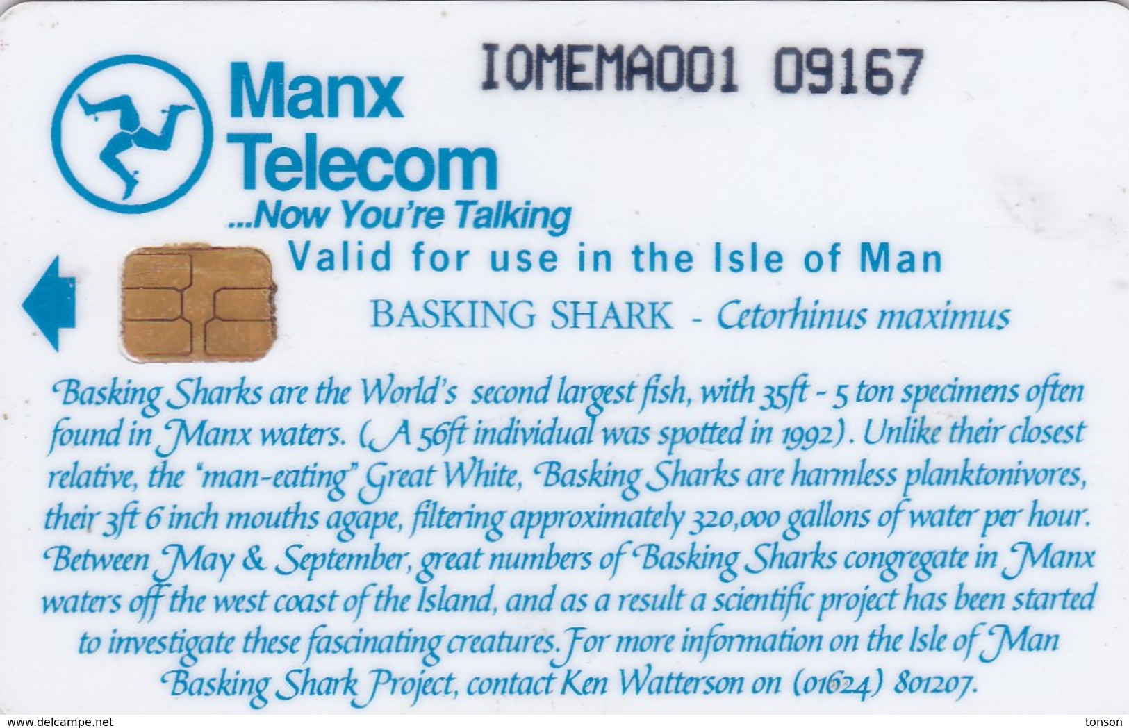 Isle Of Man, MAN 086,  2 £, Basking Shark, 2 Scans. - Isle Of Man