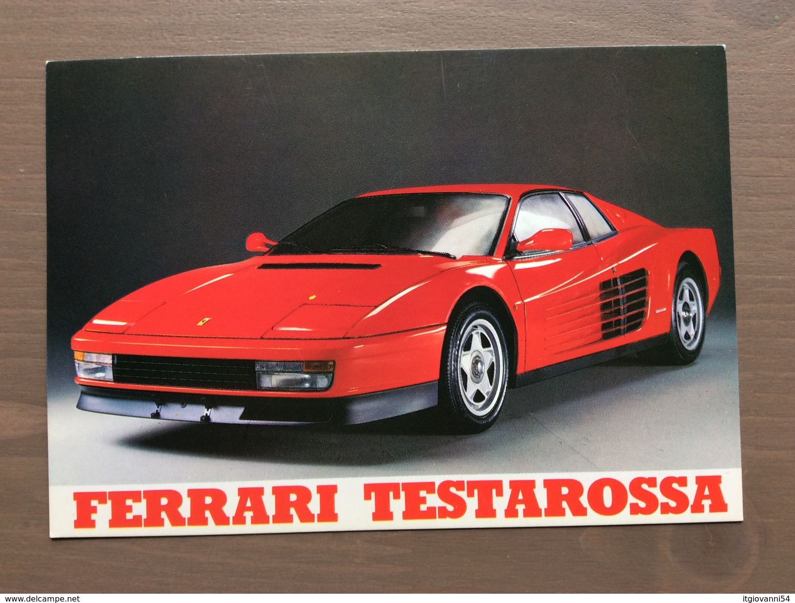 Cartolina Ferrari Testarossa Con Annullo Sul Retro Trofeo Enzo Ferrari Int. Giov. Calcio Maranello 1-4-1991 - Grand Prix / F1