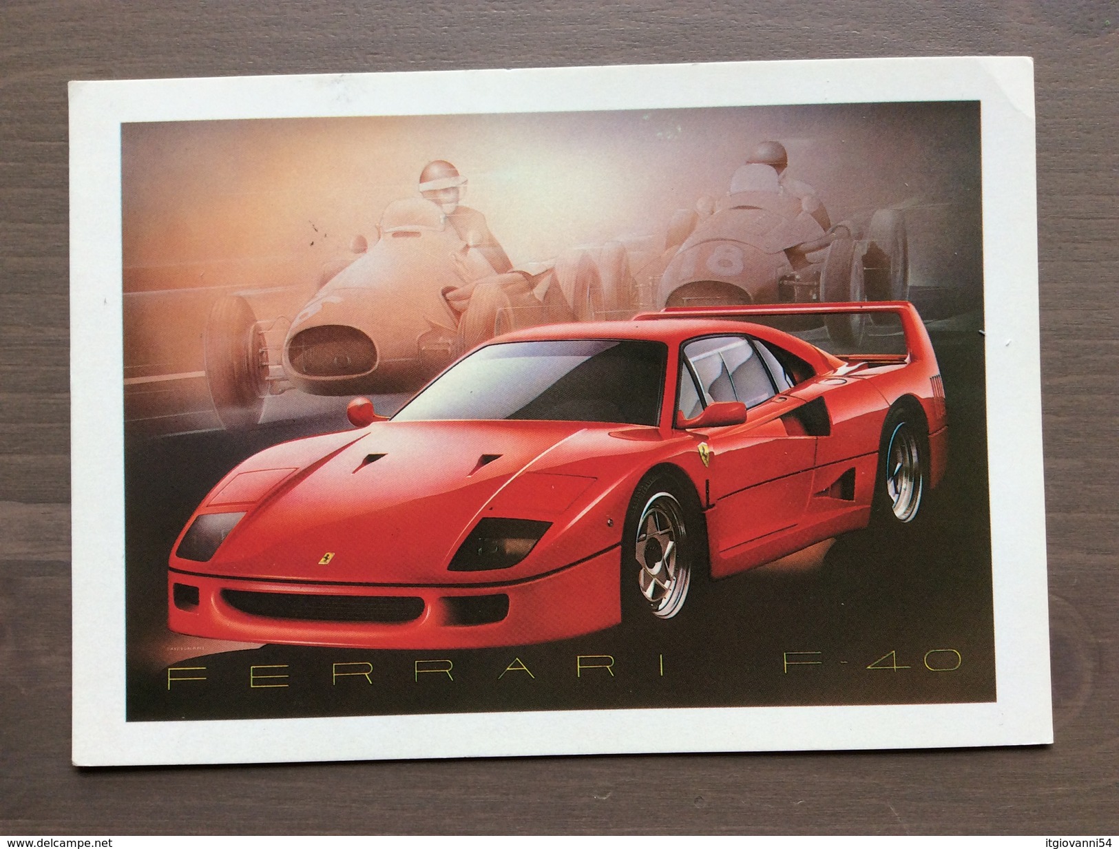 Cartolina Ferrari F 40 Con Annullo Sul Retro Trofeo Enzo Ferrari Int. Giov. Calcio Maranello 1-4-1991 - Grand Prix / F1