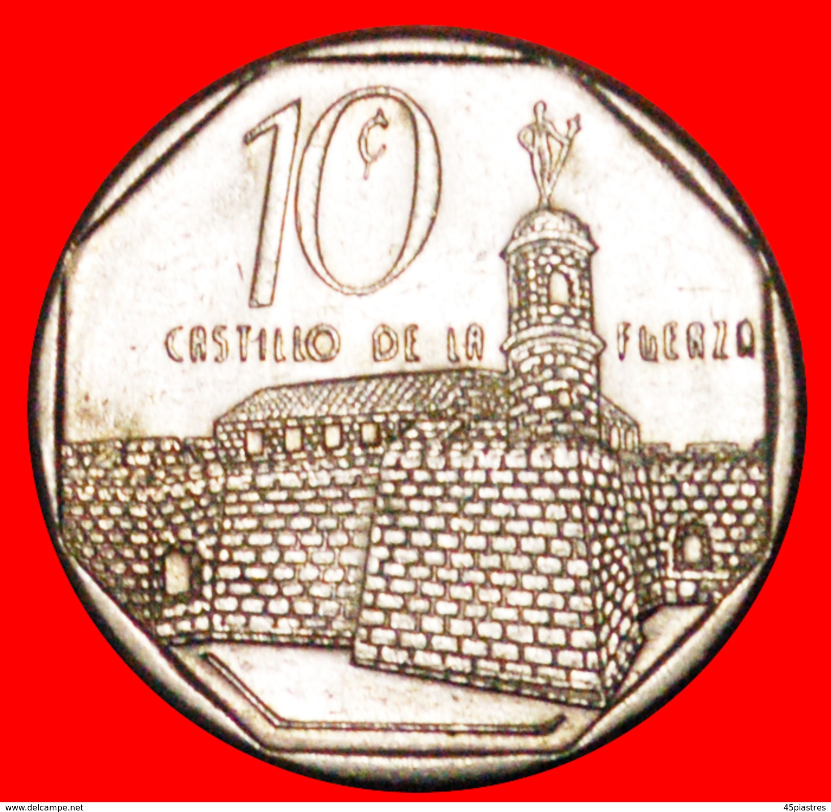 + CASTLE: CUBA &#x2605; 10 CENTAVOS 1996 COIN Alignment &uarr;&darr; CONVERTIBLE PESO! LOW START&#x2605;NO RESERVE! - Cuba