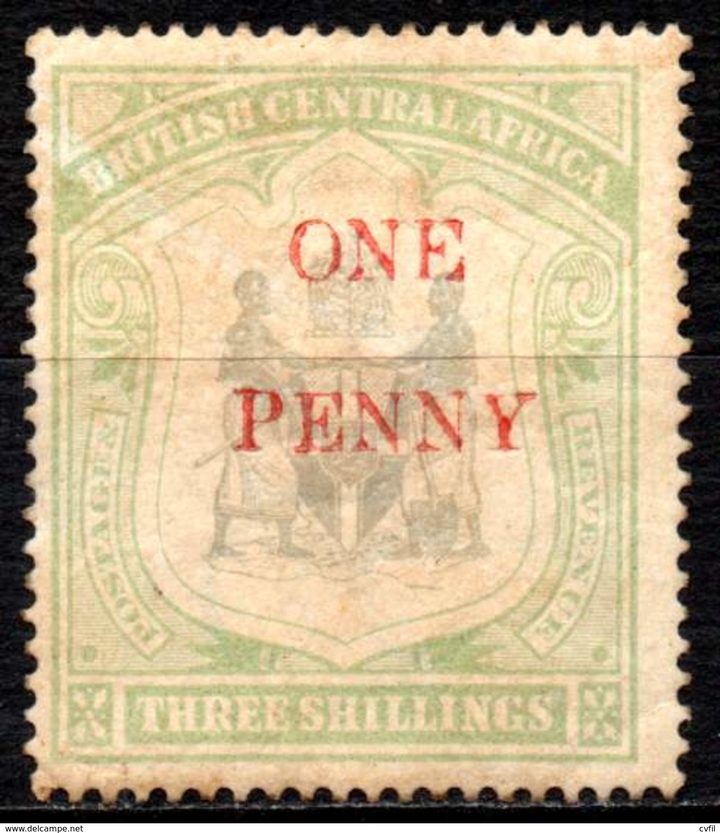BRITISH CENTRAL AFRICA 1897. The One Penny On Three Shillings, Unused With Gum - Nyasaland (1907-1953)
