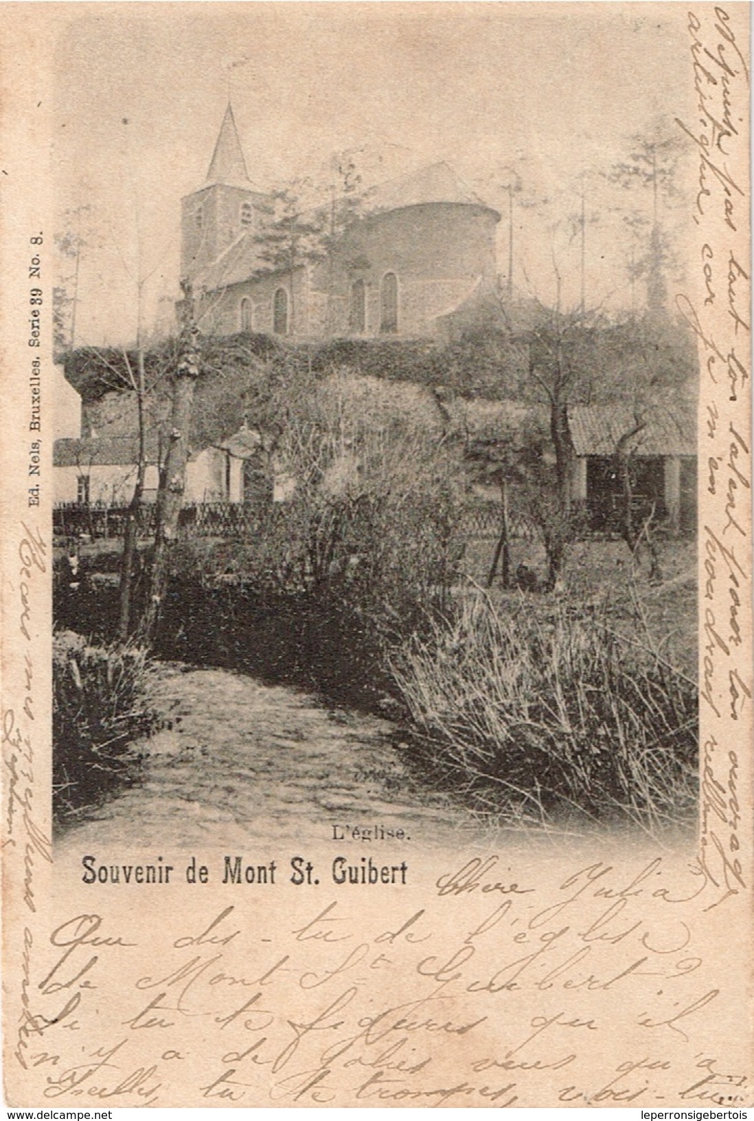 Mont-Saint- Guibert Ixelles Carte Postale Timbre 56 - 1893-1907 Armoiries