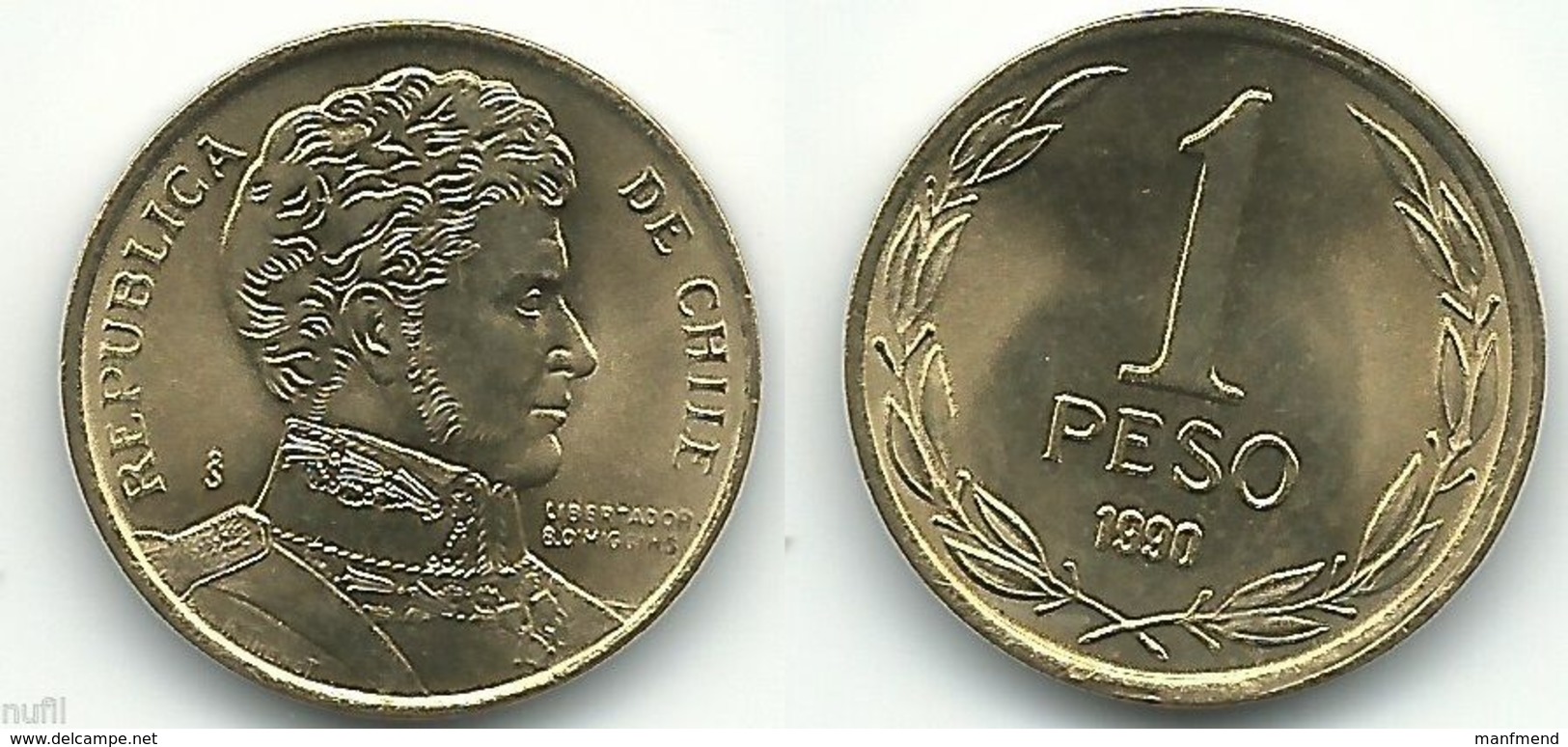 Chile - 1990 - 1 Peso - KM 216.2 - Unc - Chile