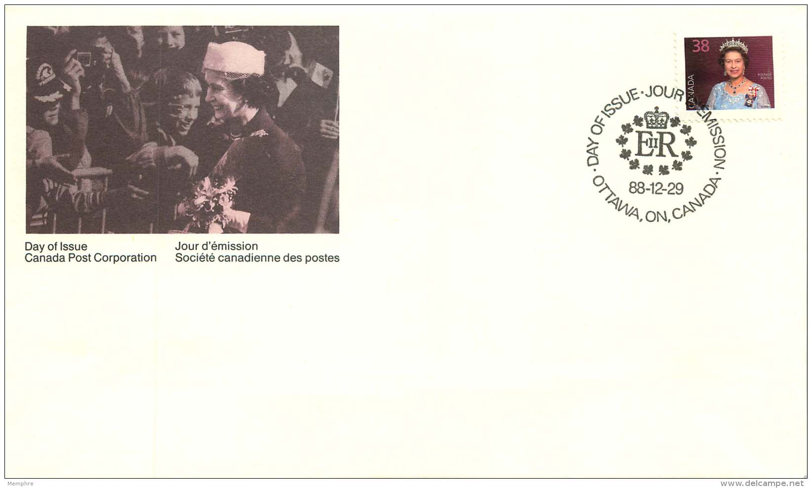 1988  38&cent; Queen Elizabeth Definitive Sc 1164 - 1971-1980