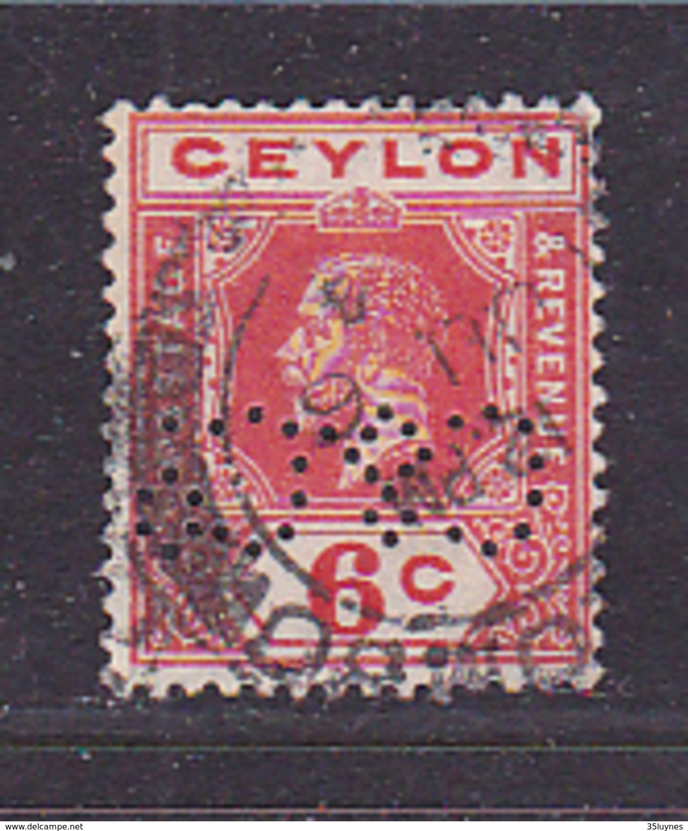 CEYLAN - Perforé-Perfin-Perforés-Perfins -  C & Co     - - Ceylan (...-1947)