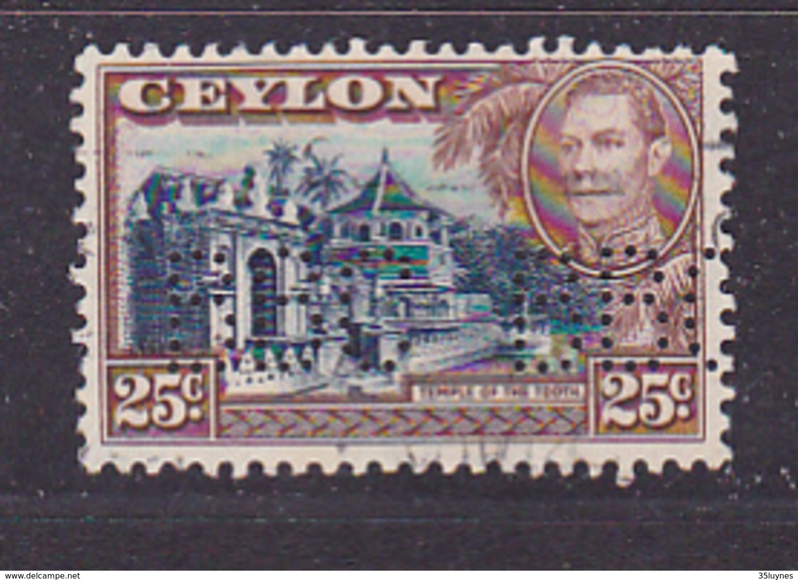CEYLAN - Perforé-Perfin-Perforés-Perfins -  B B C     - - Ceylan (...-1947)
