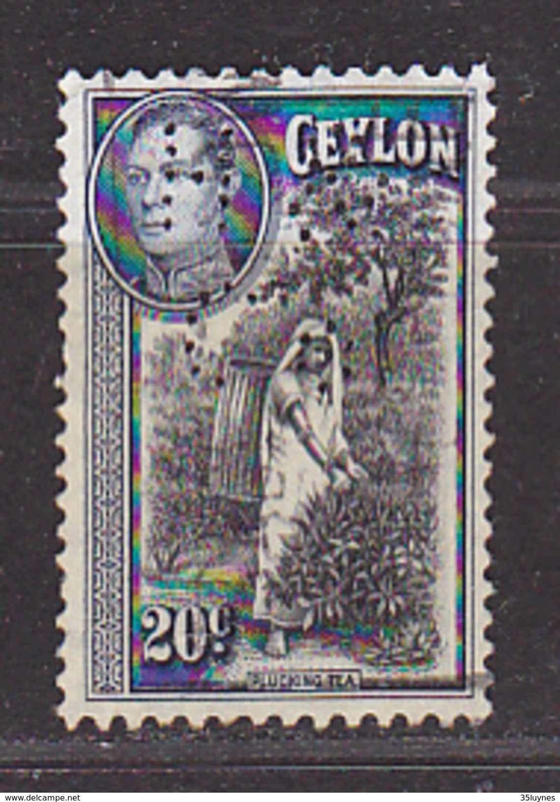 CEYLAN - Perforé-Perfin-Perforés-Perfins -  H ? / Co     - - Ceylon (...-1947)