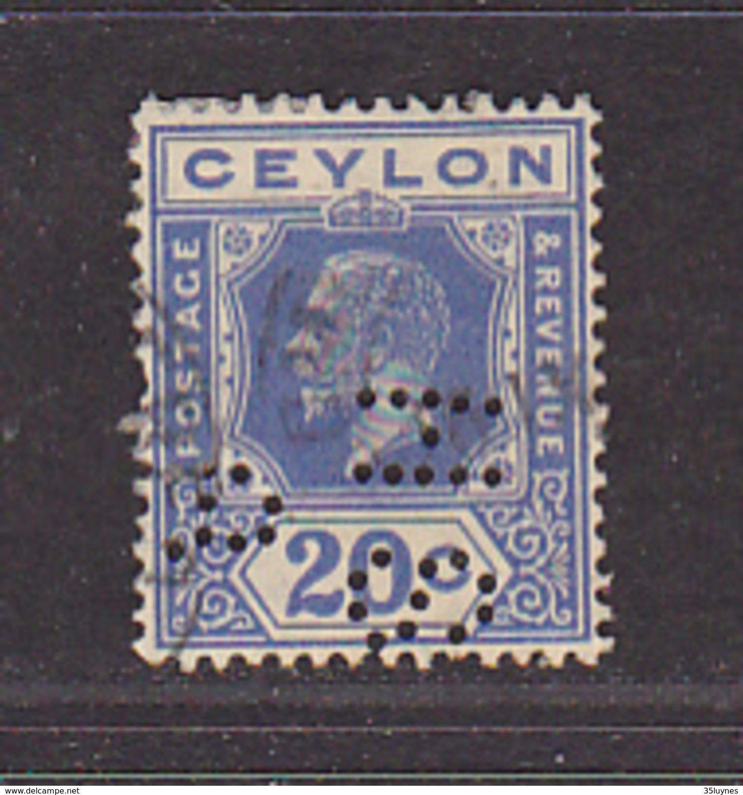 CEYLAN - Perforé-Perfin-Perforés-Perfins -  H S / ?    - - Ceylon (...-1947)