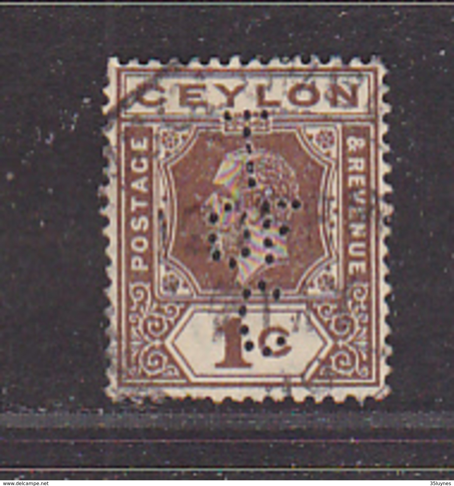 CEYLAN - Perforé-Perfin-Perforés-Perfins -  T /OF / C    - - Ceylon (...-1947)