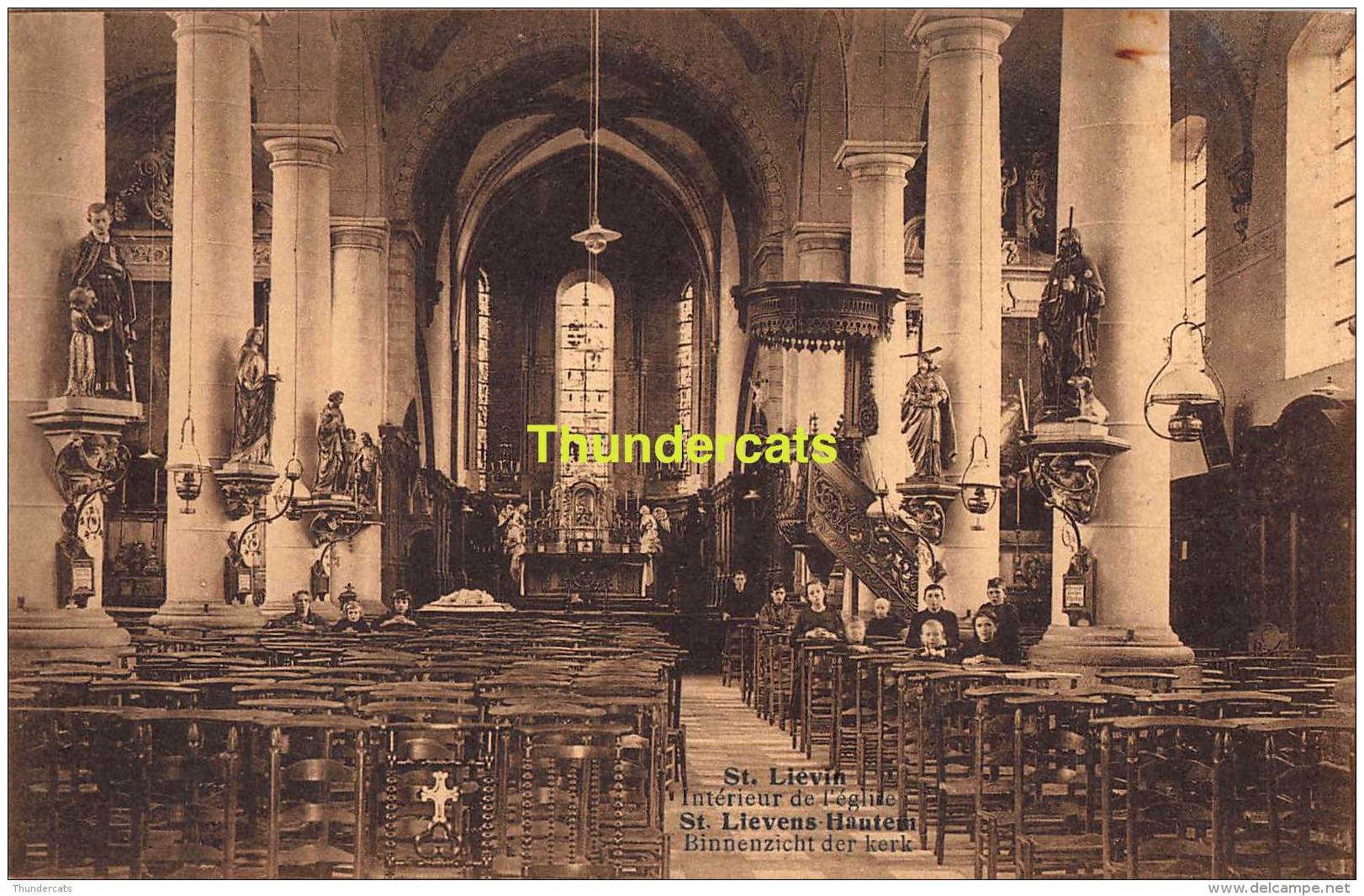 CPA ST SINT LIEVENS LIEVIN HAUTHEM HAUTEM HOUTEM  INTERIEUR DE L'EGLISE BINNENZICHT DER KERK - Sint-Lievens-Houtem