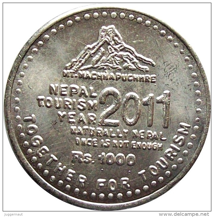 NEPAL TOURISM YEAR 2011 RUPEE 1000 SILVER COMMEMORATIAVE COIN 2011 UNCIRCULATED UNC - Népal