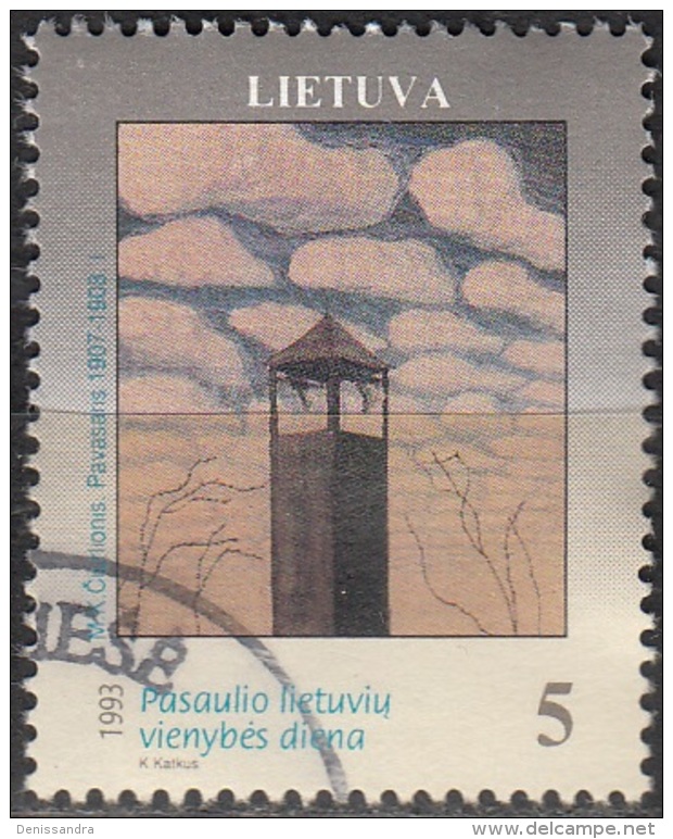 Lietuva 1993 Michel 529 O Cote (2013) 0.20 Euro Le Printemps Mikalojus Konstantinas Ciurlonis Cachet Rond - Lituanie