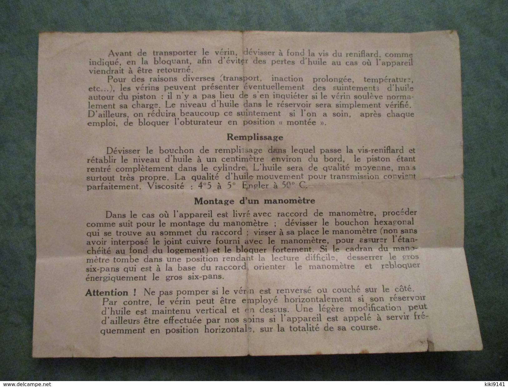 SOCIETE SAVOISIENNE DE VERINS HYDRAULIQUES à ALBERTVILLE - Notice Sur Le Vérin "MOKLOS" - Tools