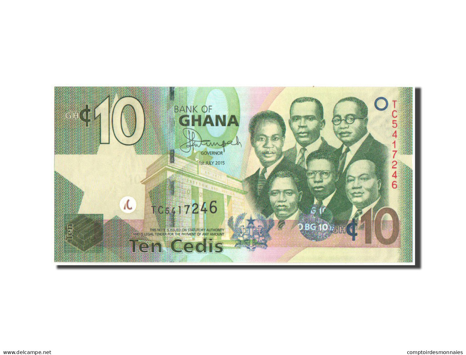 Billet, Ghana, 10 Cedis, 2015, 1.7.2015, KM:39, NEUF - Ghana