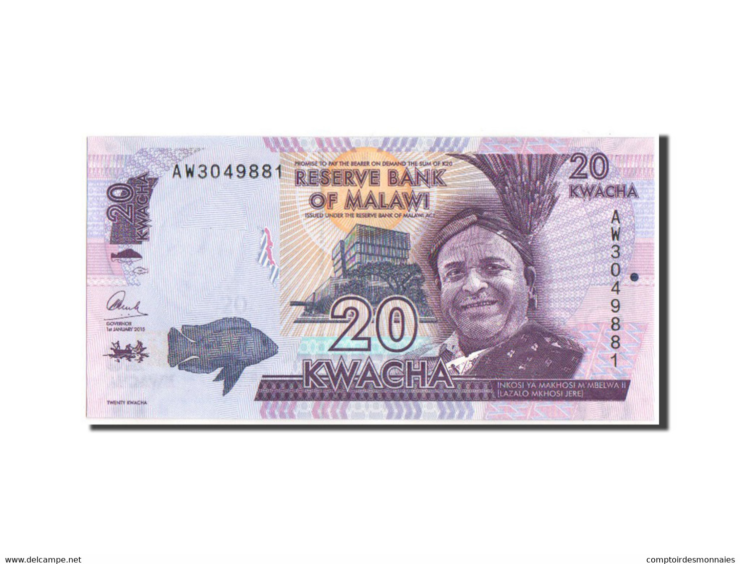 Billet, Malawi, 20 Kwacha, 2015, KM:New, NEUF - Malawi