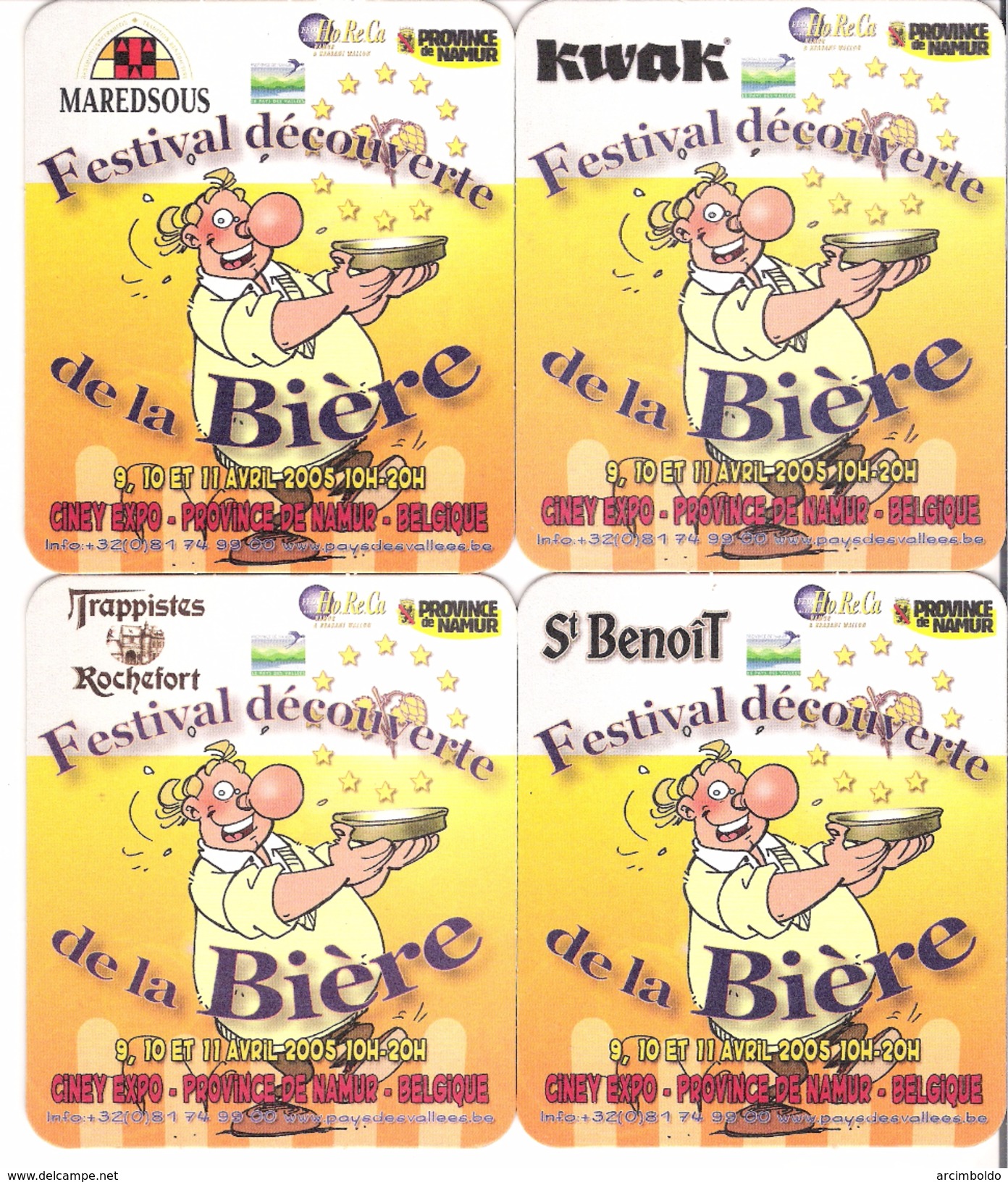Lot De 15 Sous-bocks Festival Découverte De La Bière 2005 à Ciney - Tous Différents - Sous-bocks