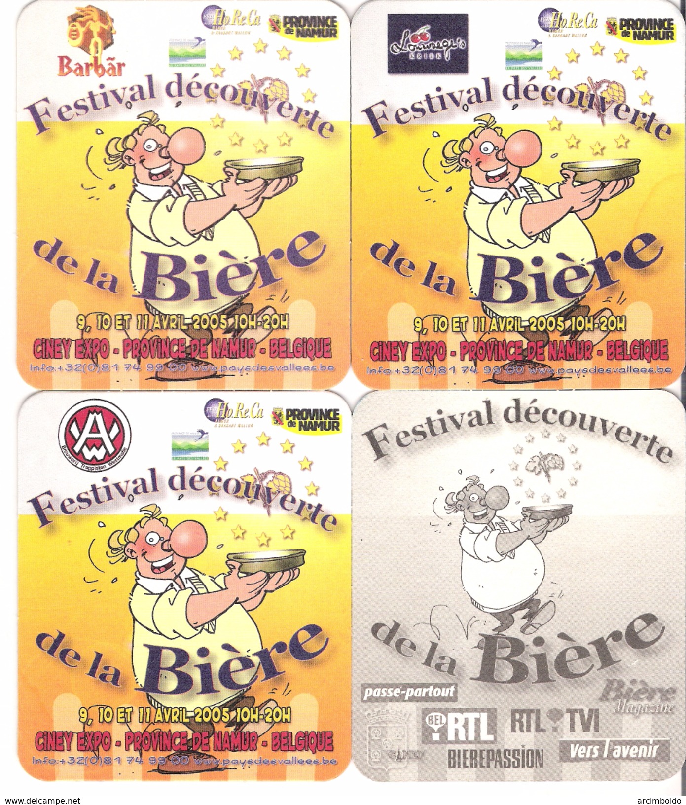 Lot De 15 Sous-bocks Festival Découverte De La Bière 2005 à Ciney - Tous Différents - Sous-bocks