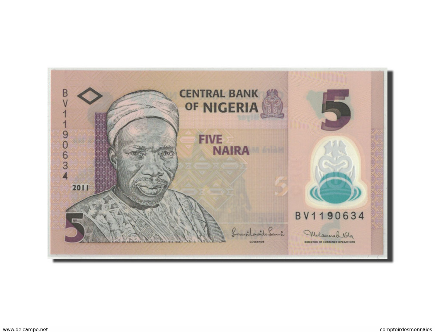 Billet, Nigéria, 5 Naira, 2011, KM:38c, NEUF - Nigeria