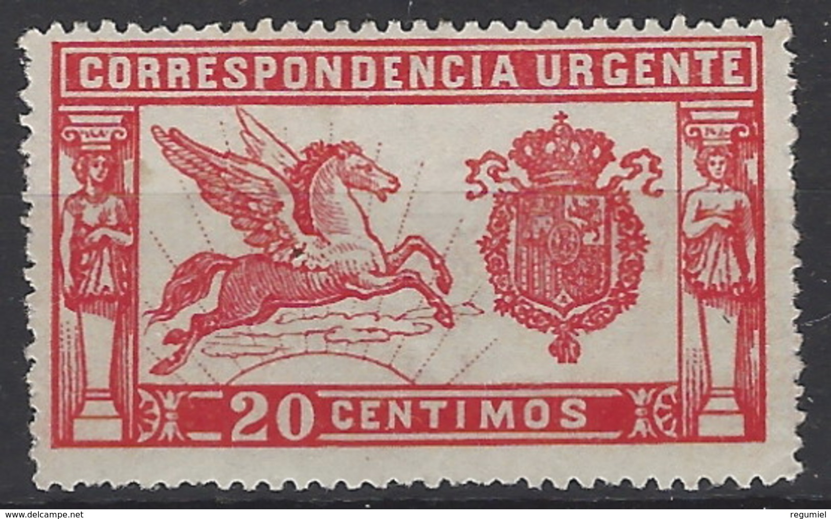 España 0256 * Pegaso. Urgente 1905. Charnela. Dent. 14 - Ungebraucht