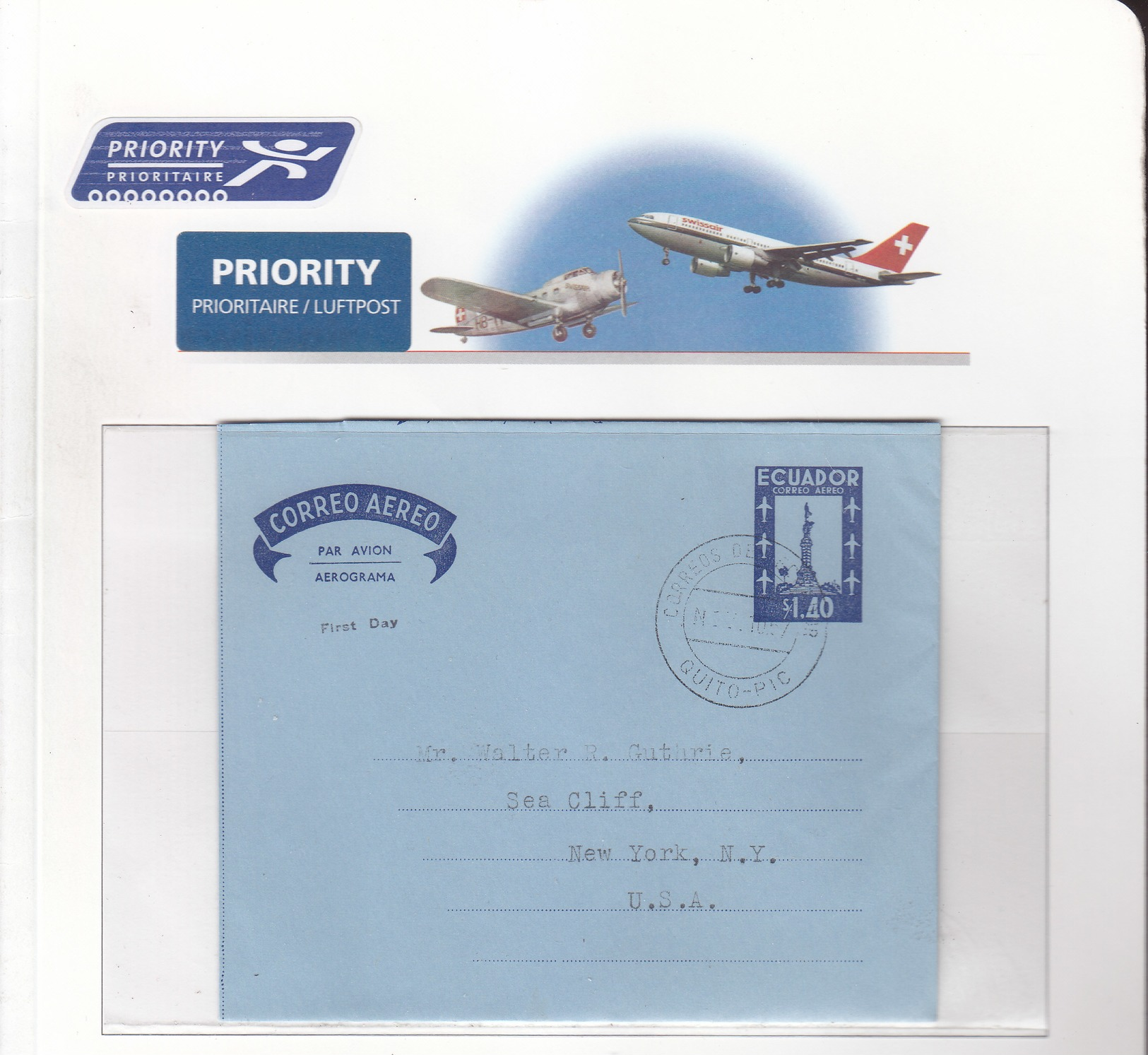 Ecuador Aerogramme LF2 FDC - Ecuador