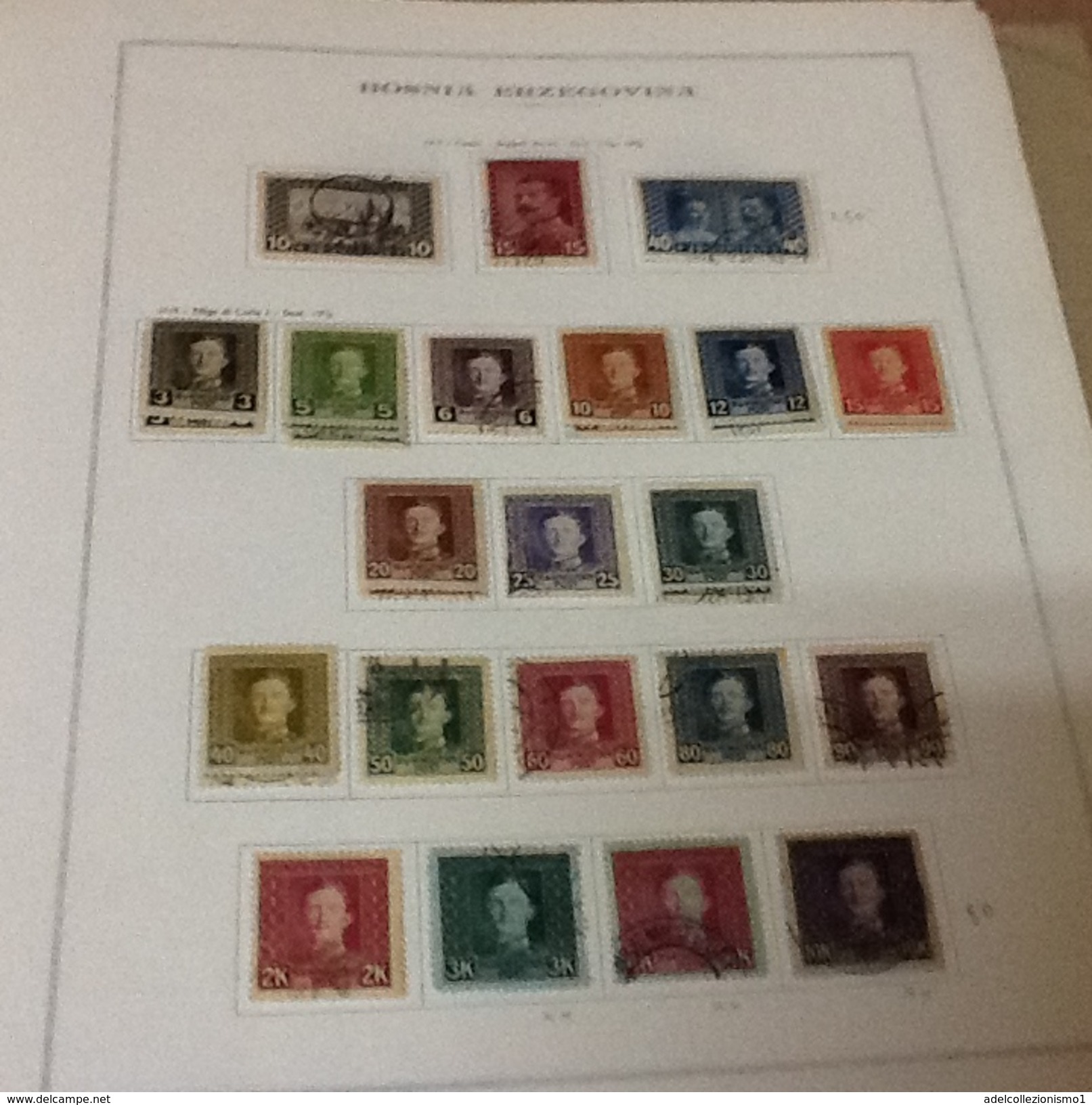 lotto 3) bosnia erzegovina francobolli nuovi e usati su pagine marini dal 1879 al 1918 cat 831 &euro; compresi servizi