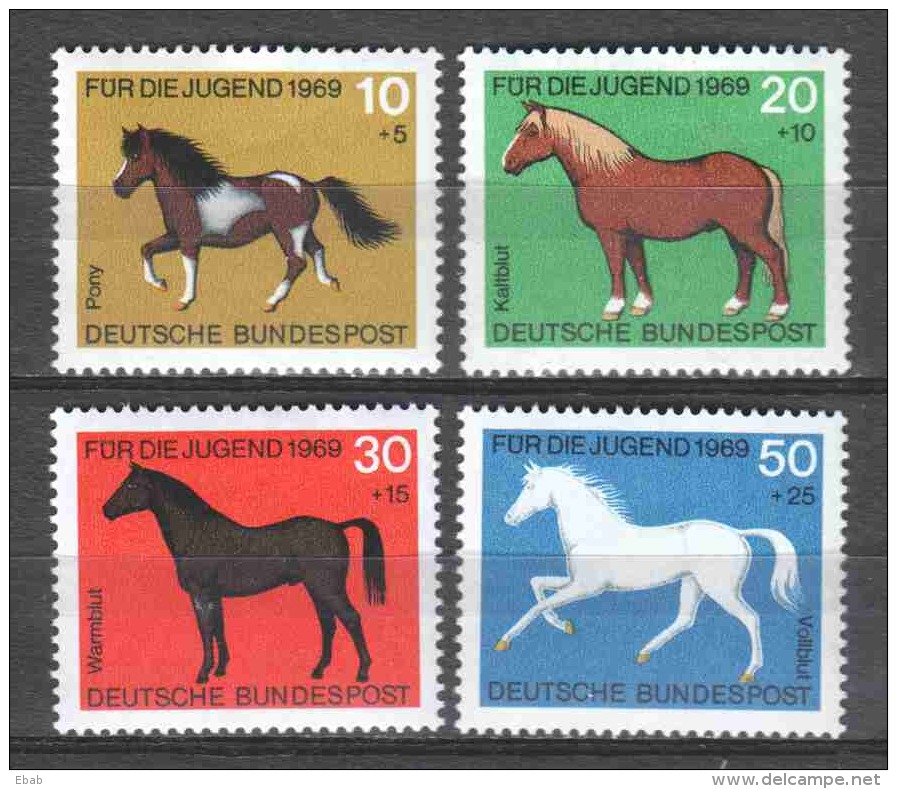 Germany Bund 1969 Mi 578-581 MNH HORSES - Paarden