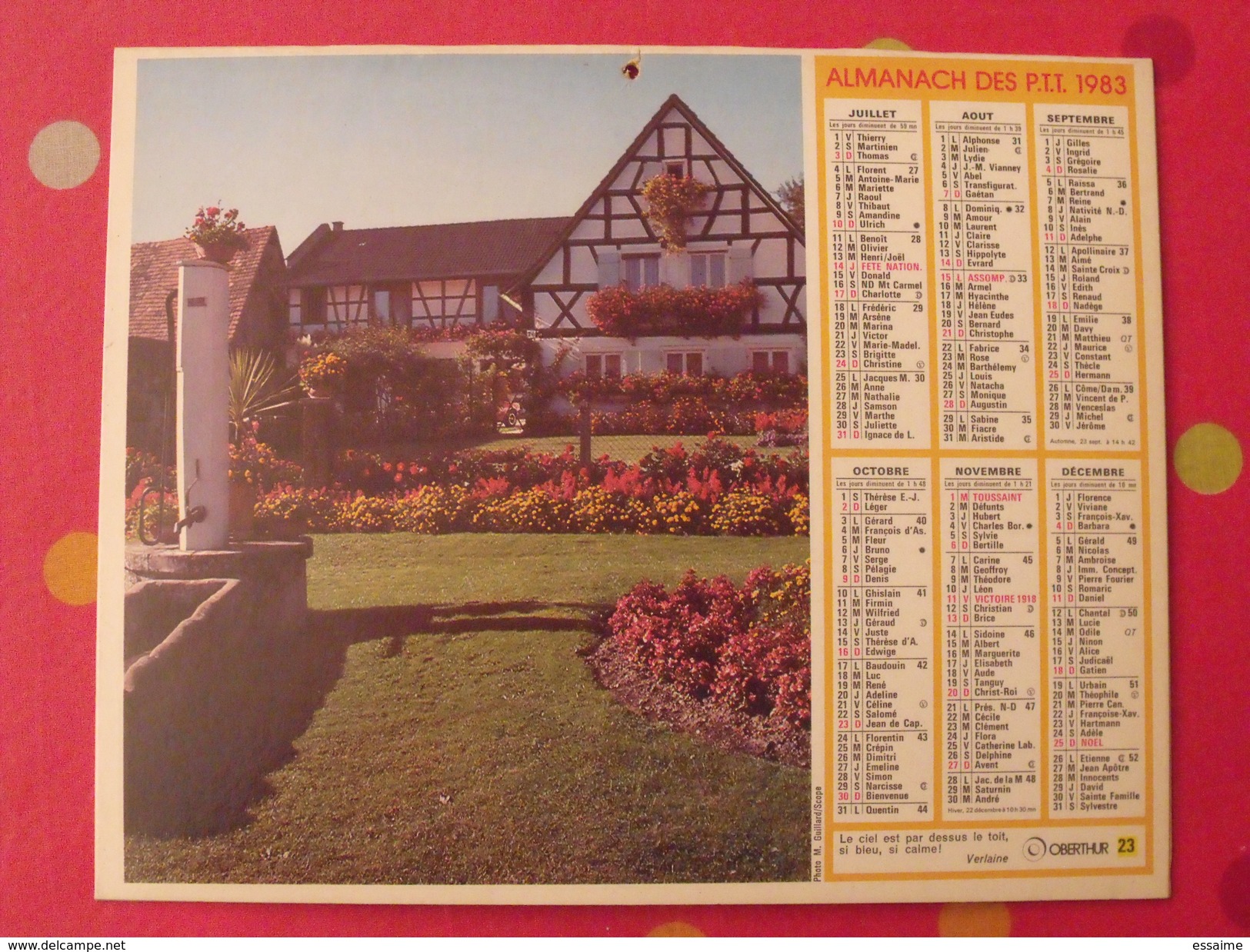 Almanach Des PTT. 1983. Mayenne Laval. Calendrier Poste, Postes Télégraphes. Wissembourg - Formato Grande : 1971-80