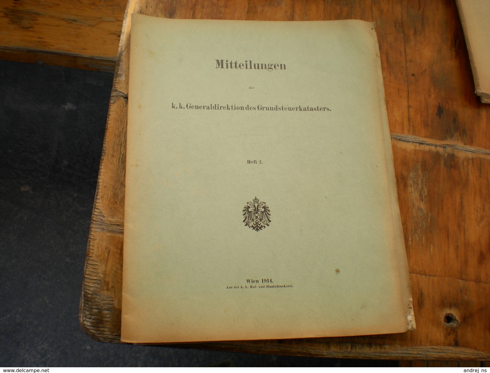 Mitteilungen Der K.K. Generaldirektion Des Grunsteuerkatasters Wien 1914 Heft 1 ,2 4,5 - Alte Bücher