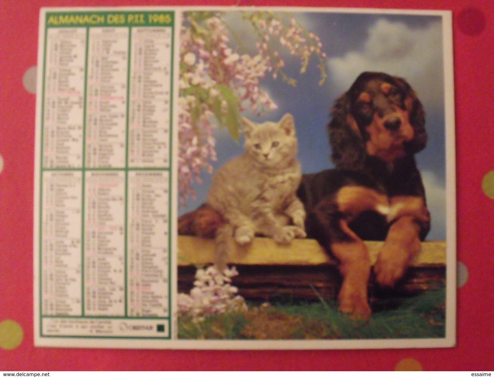 Almanach Des PTT. 1984. Mayenne Laval. Calendrier Poste, Postes Télégraphes. Chat Chien - Grossformat : 1981-90