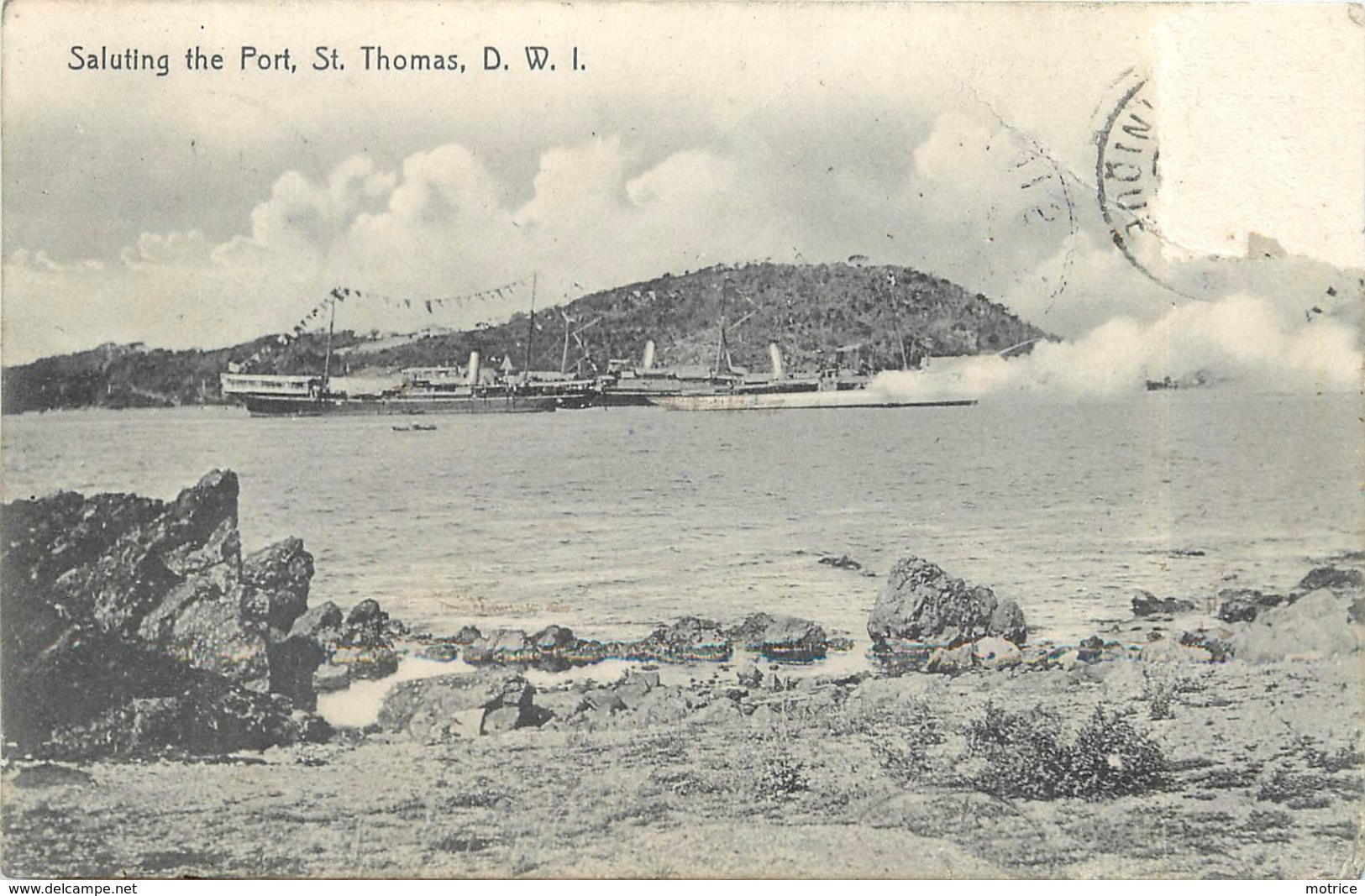 Saluting The Port. St.Thomas D.W.I. (carte Vendue En L'état). - Vierges (Iles), Britann.