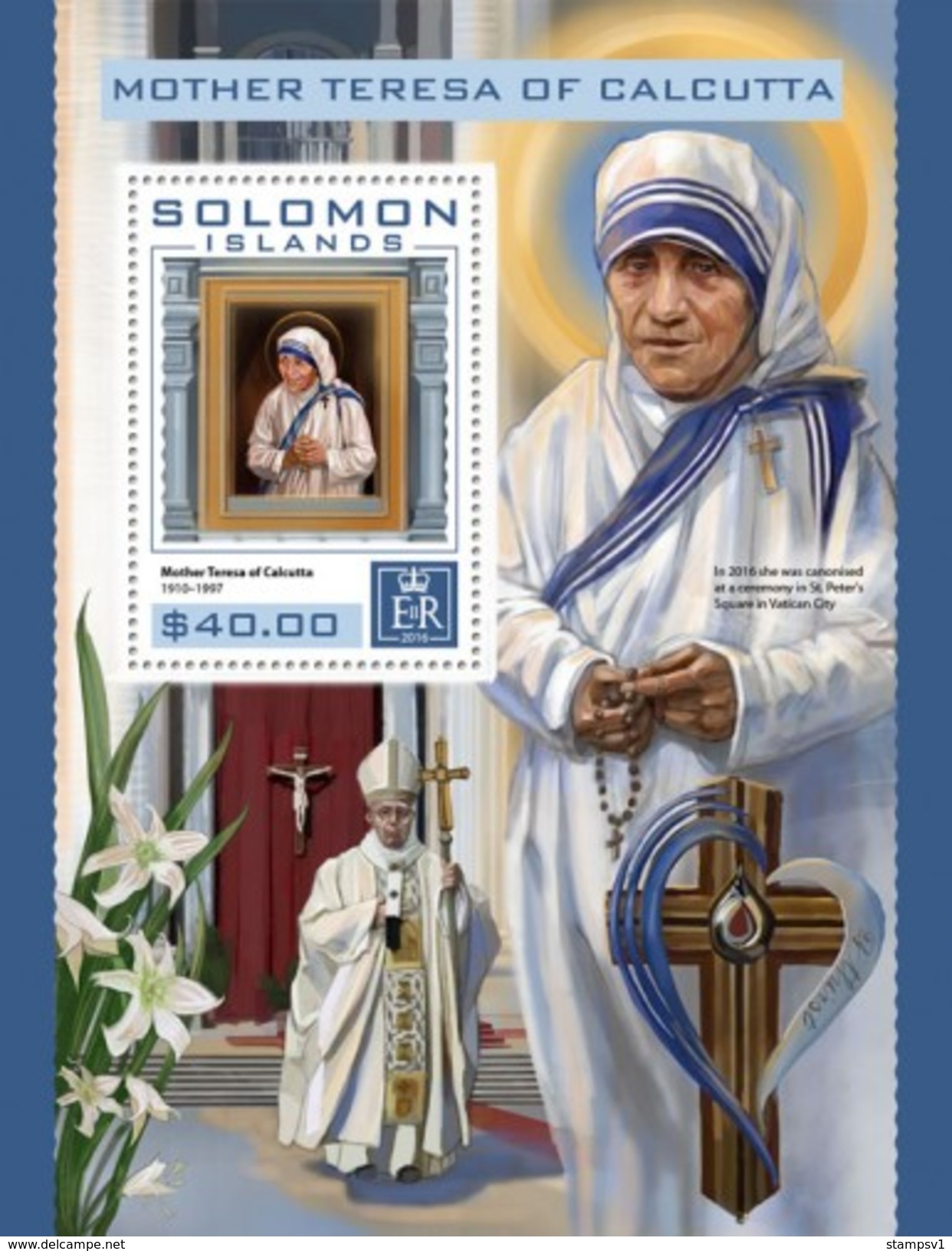 Solomon Islands. 2016 Mother Teresa. (408b) - Madre Teresa