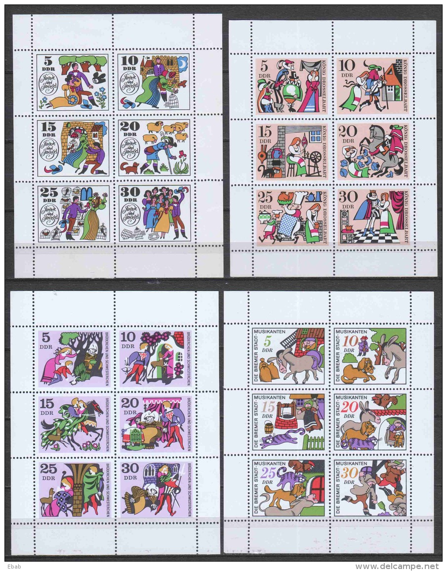 Germany DDR 1967-1985 11 Kleinbogen FAIRY TALES - MARCHEN MNH - Unused Stamps