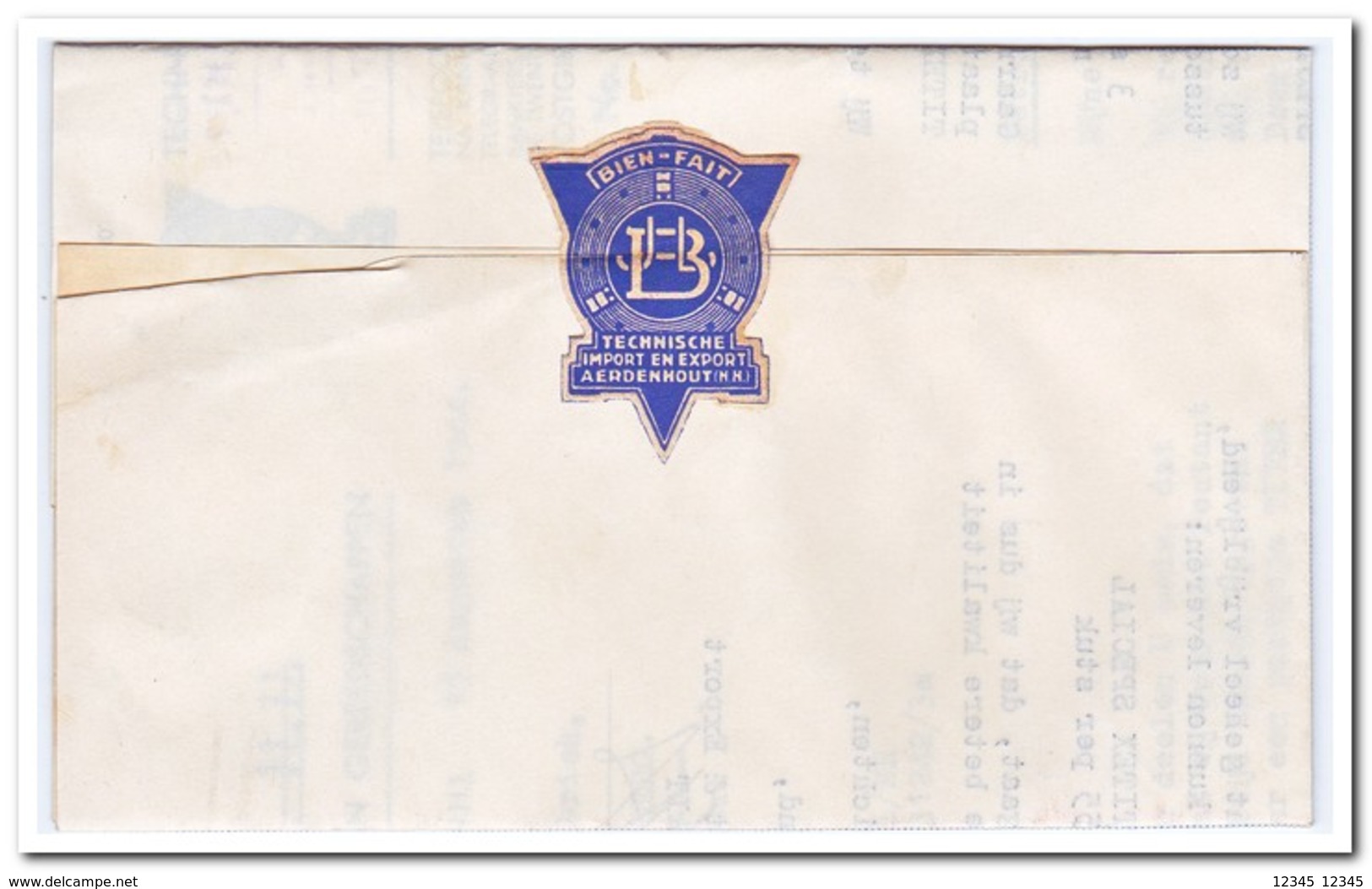 Brief Van Aerdenhout Naar Geertruidenberg 1944 ( Techn. In En Exp. Mij. J.L. Bienfait ) - Lettres & Documents