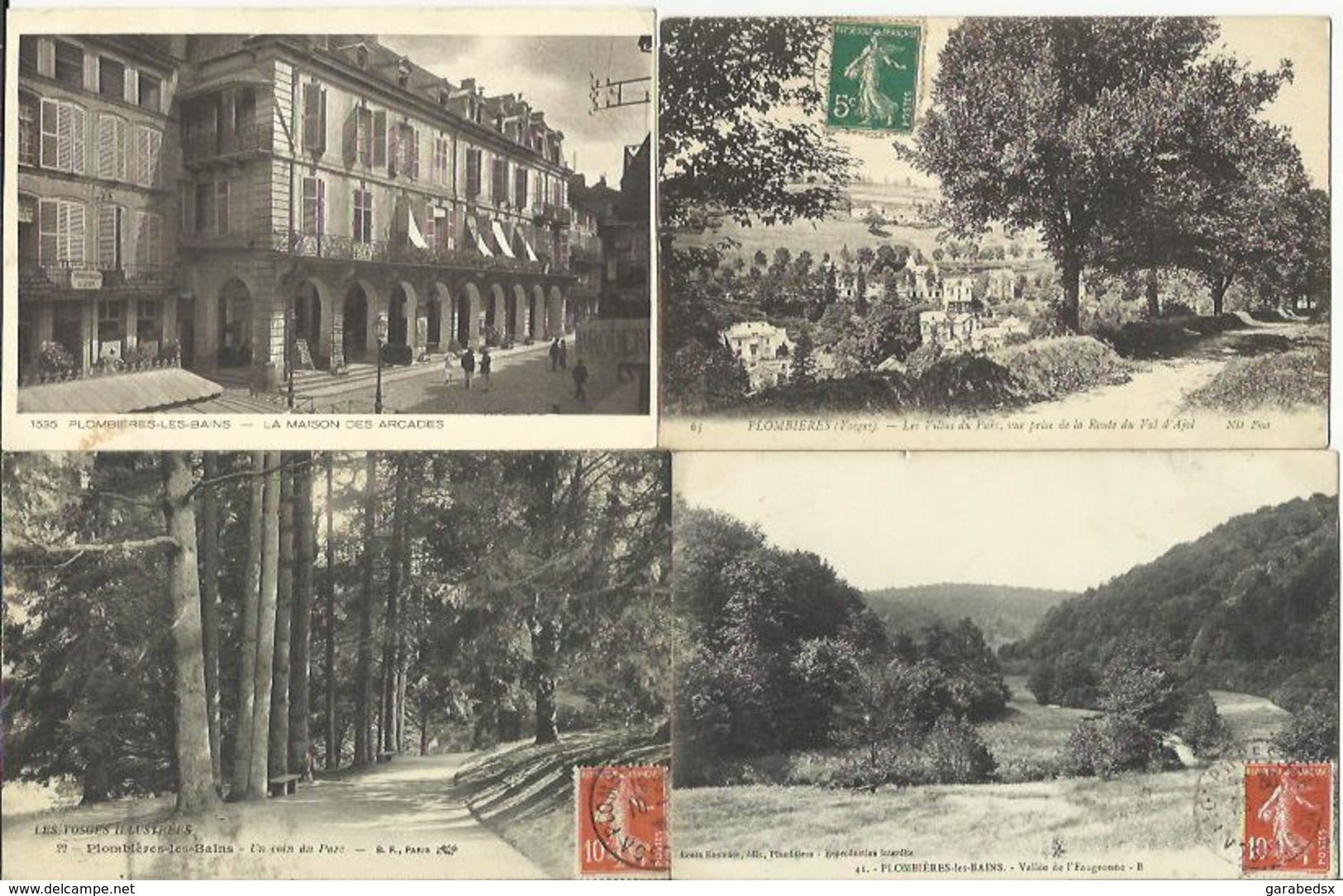 LOT DE 65 CARTES POSTALES ANCIENNES DE PLOMBIERES (VOSGES).