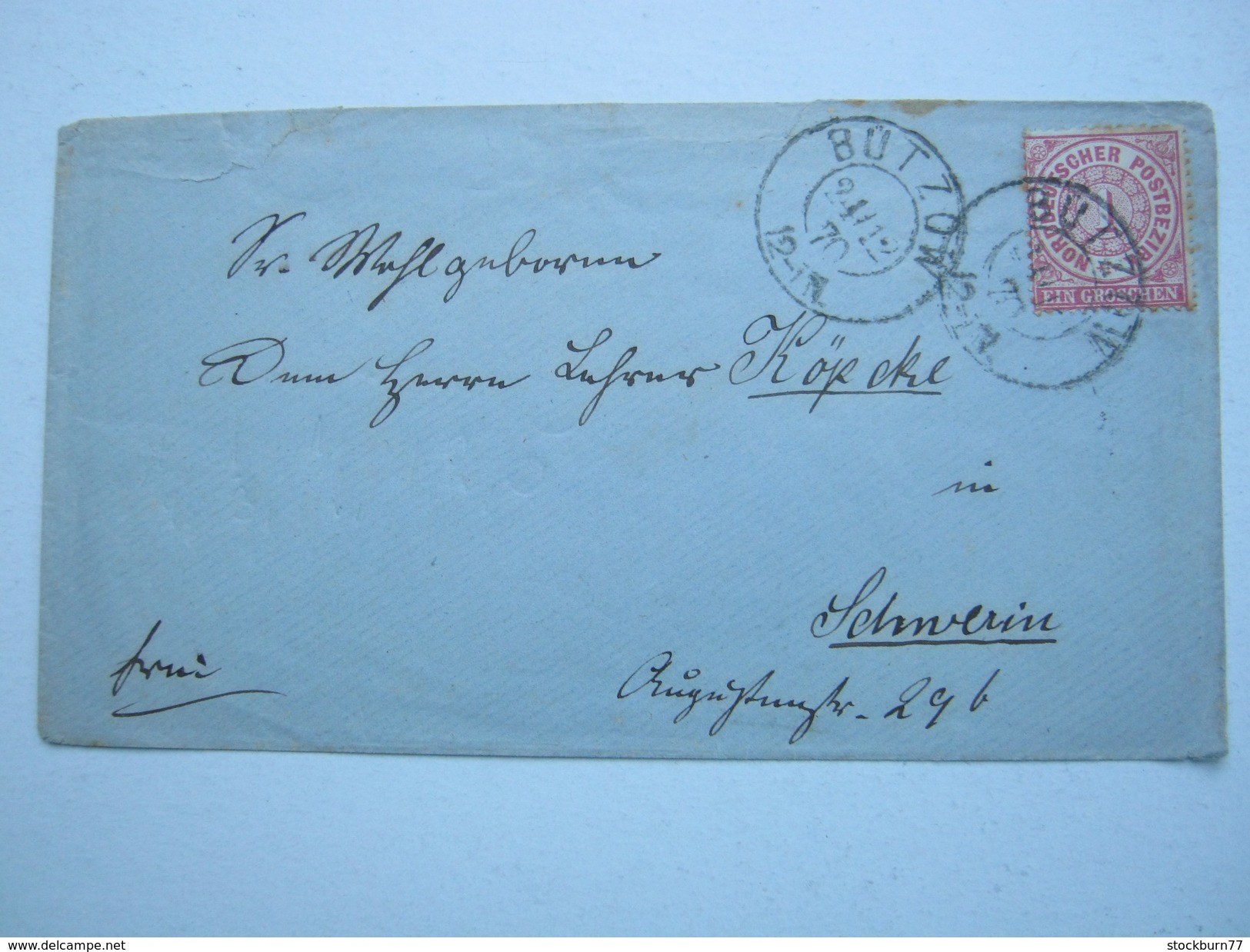 1870 , BÜTZOW , Klarer Stempel Auf Brief - Briefe U. Dokumente