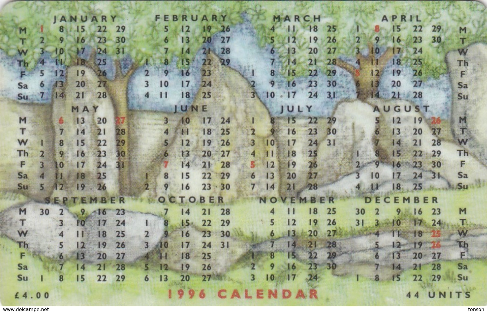 Isle Of Man, MAN 100, 1996 Calendar - King Orry's Grave, 2 Scans. - Man (Ile De)